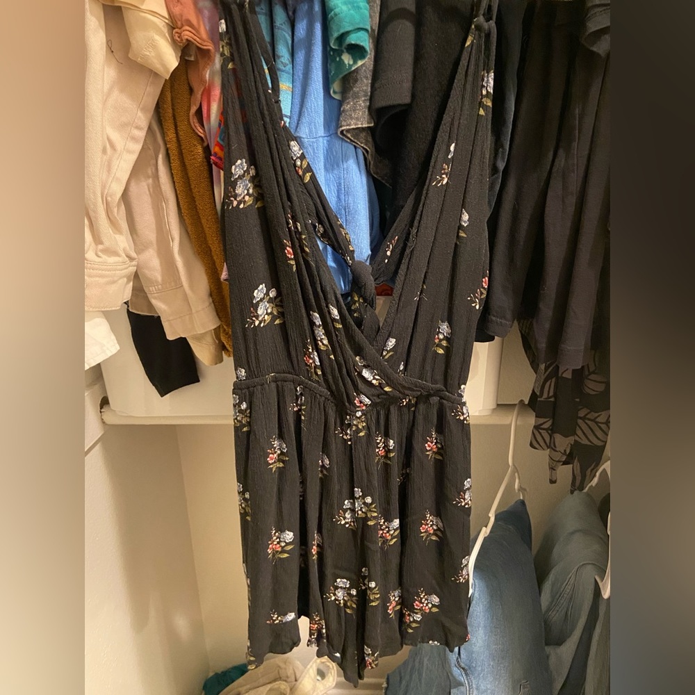 Black floral AE romper